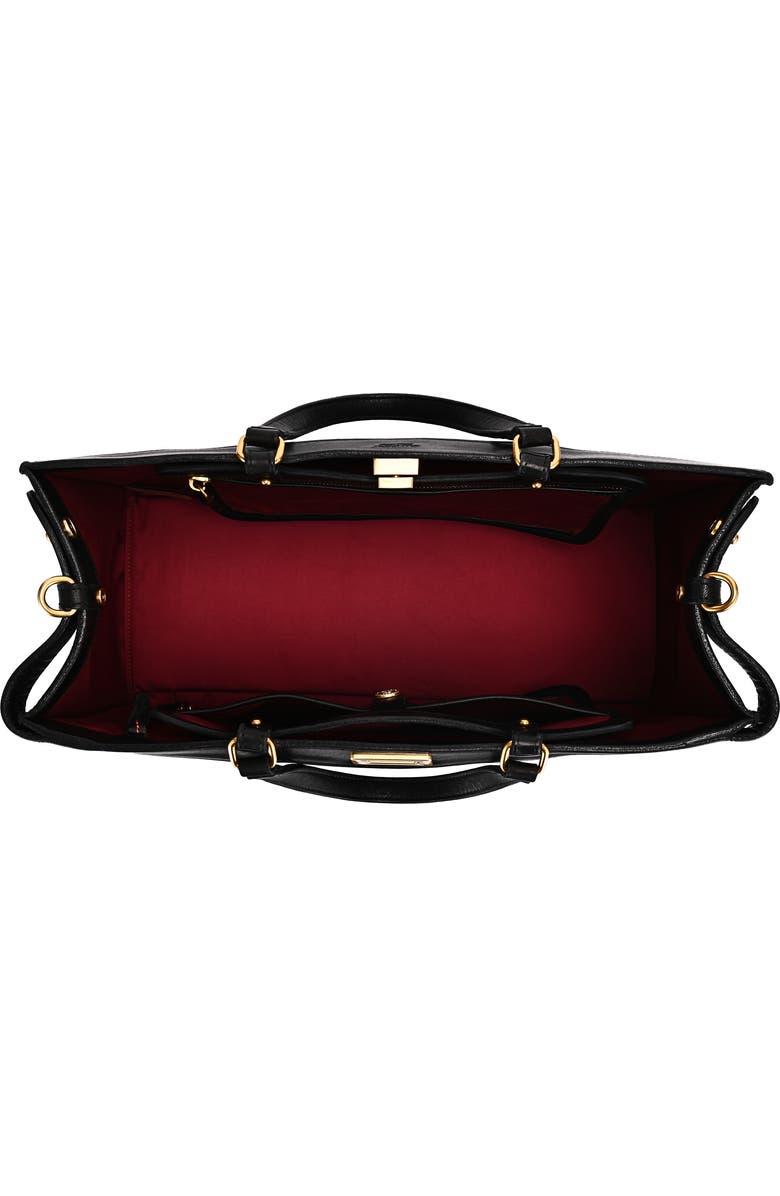 OLD TREND Ixia Genuine Leather Jet Set Travel Tote, Alternate, color, Black