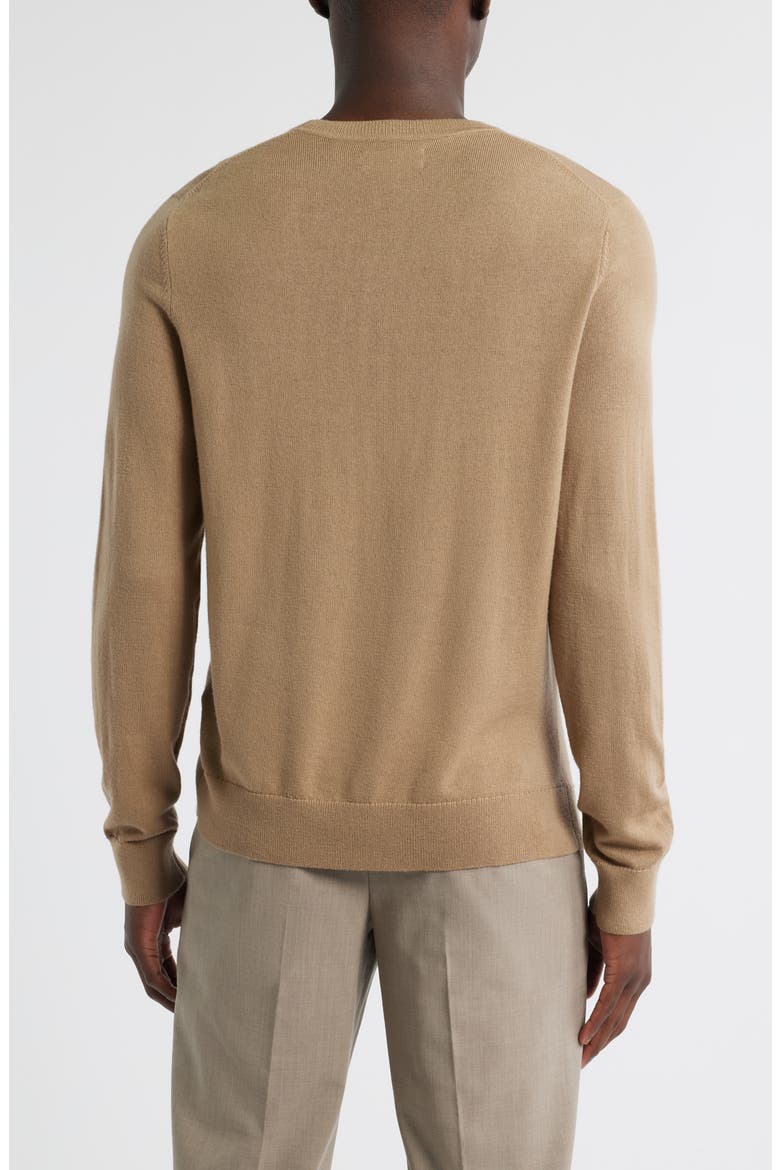 Italian Merino Wool Crewneck Sweater, Alternate, color, TAN AMPHORA