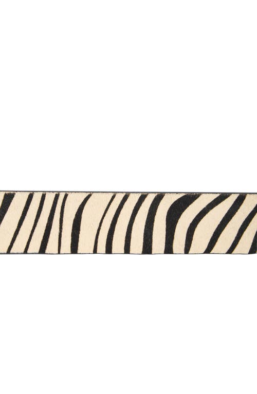 Kurt Geiger London Zebra Print Genuine Calf Hair Belt In Multi