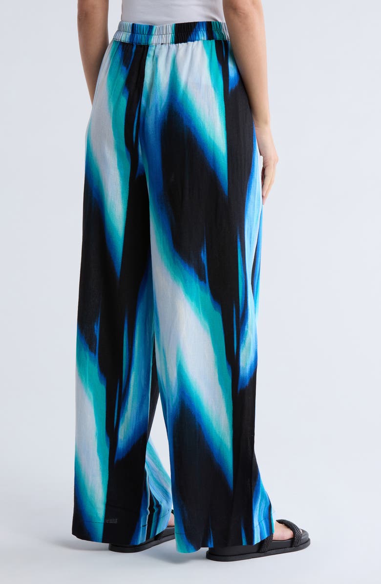 DKNY Linen Blend Pull-On Pants, Alternate, color, Caribbean