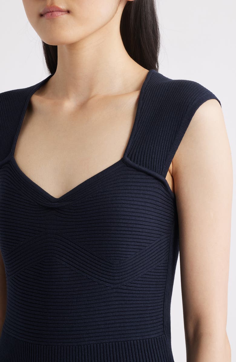 BOSS Orange Forberts Rib Body-Con Dress, Alternate, color, Navy