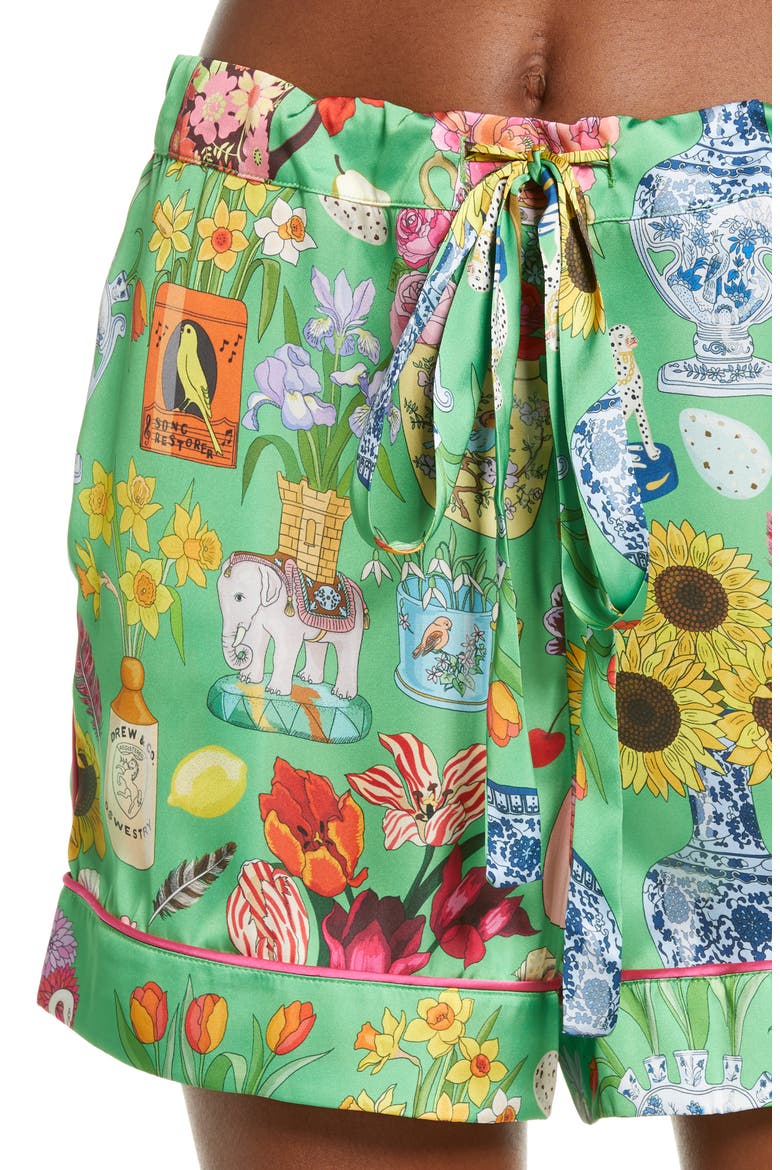 Still Life Short Pajamas, Alternate, color, GREEN