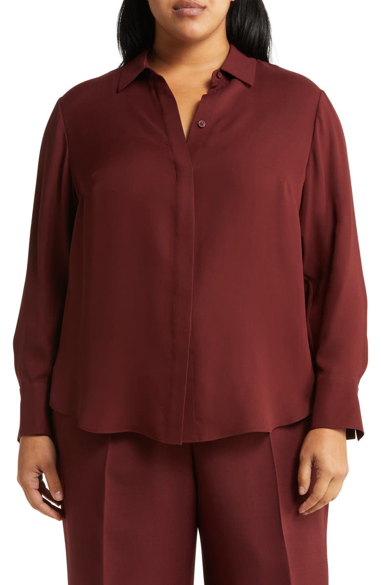 Lafayette 148 New York Scottie Silk Blouse, Main, color, Date