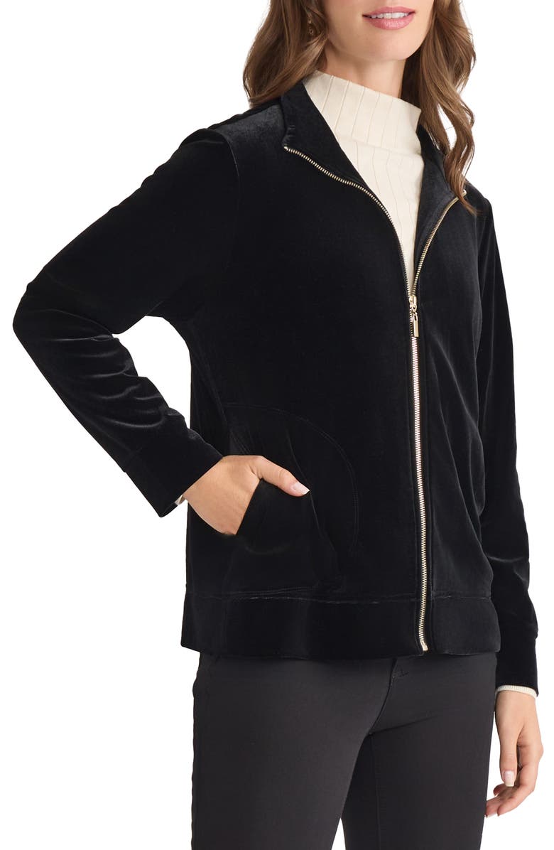 Jones New York Velour Jacket, Alternate, color, 