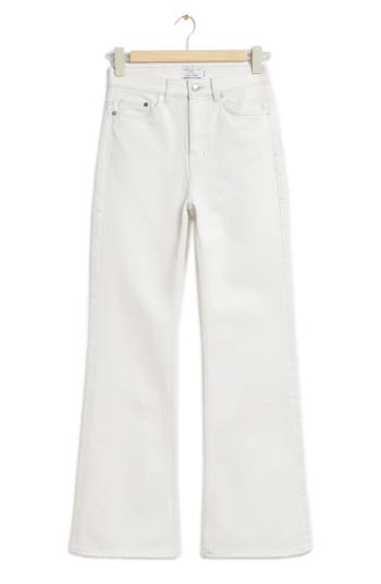 & Other Stories Mood Cut High Waist Flare Leg Jeans In White
