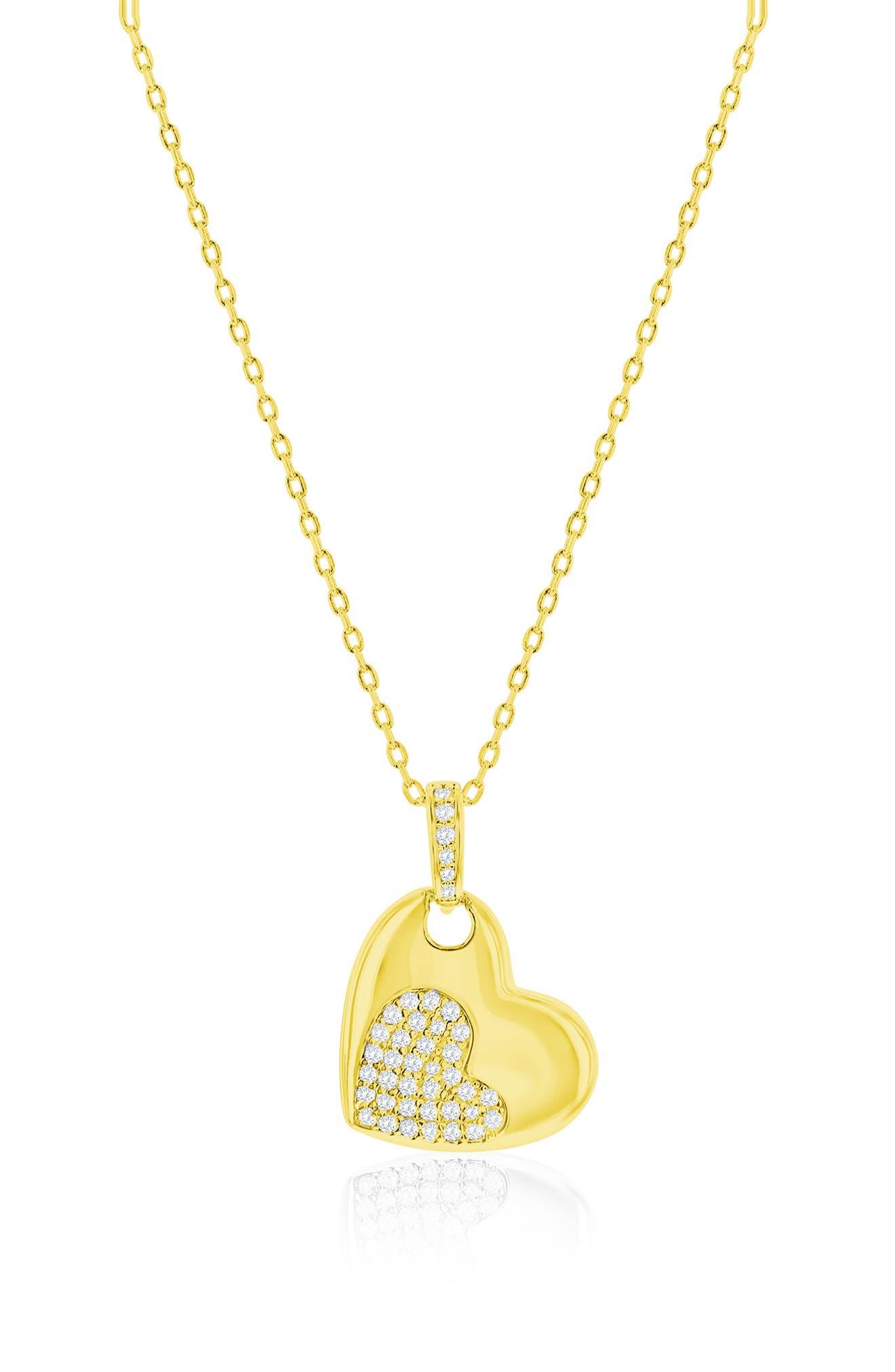 Cubic Zirconia Heart Pendant Necklace