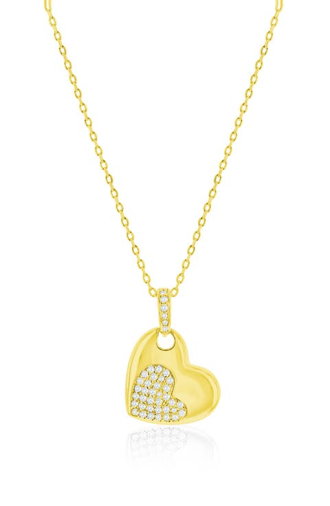 Cubic Zirconia Heart Pendant Necklace