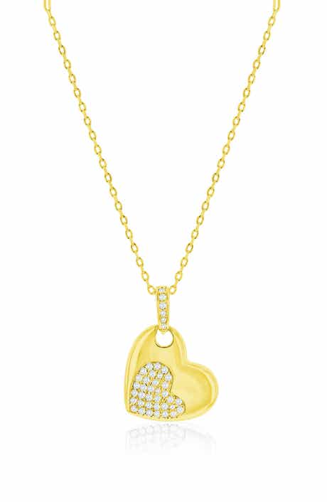 Cubic Zirconia Heart Pendant Necklace