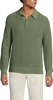 Lands' End Long Sleeve Drifter Polo Sweater