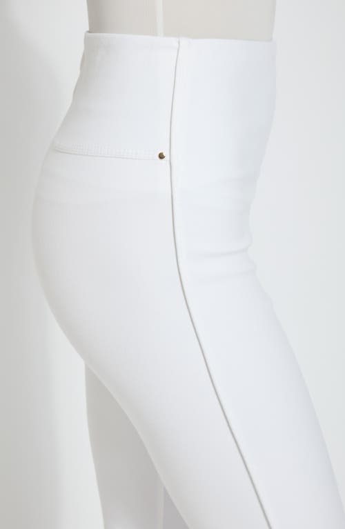 Lyssé Poppy Embroidered Crop Demin Legging In White In White