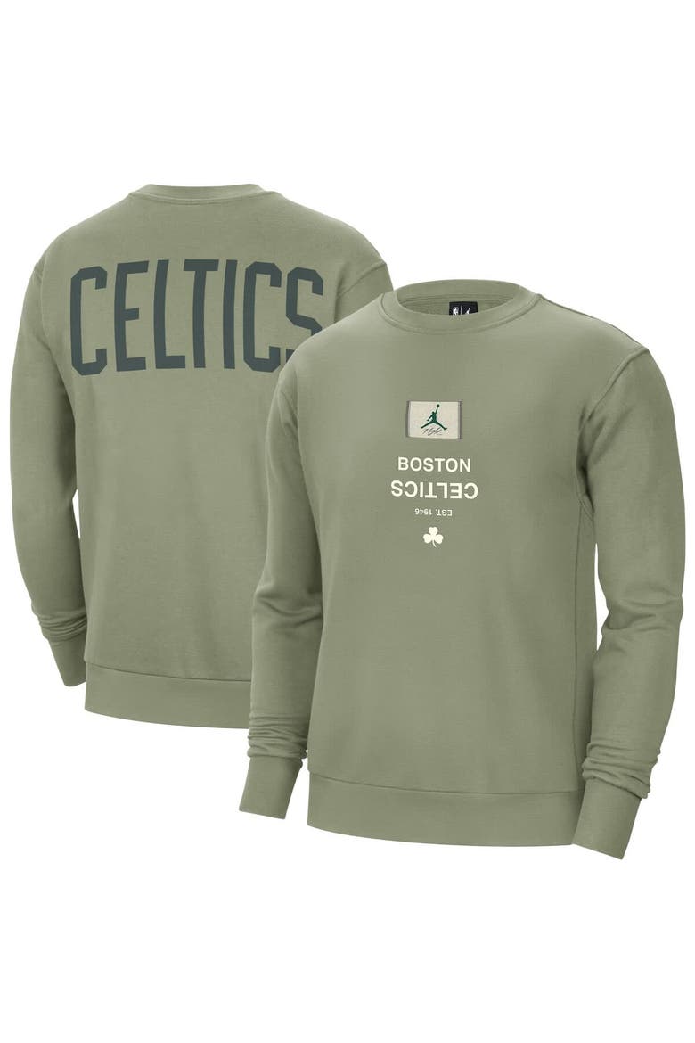 Men's Jordan Brand Green Boston Celtics Courtside Statement Edition Heavyweight Pullover Sweatshirt, Main, color, Green