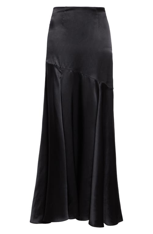 Simone Rocha Bias Cut Silk Satin Maxi Skirt In Black
