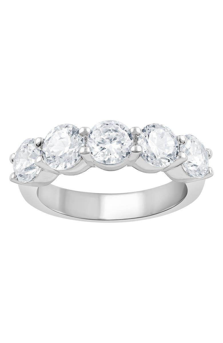 Badgley Mischka Collection Badgley Mischka 14K White Gold Round Lab Created Diamond 5-Stone Ring - 3.00 ctw, Main, color, 