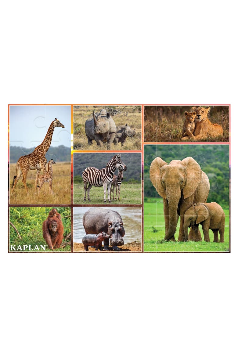 Wild and North American Animals Floor Puzzles - Set of 2, Alternate, color, Multicolor