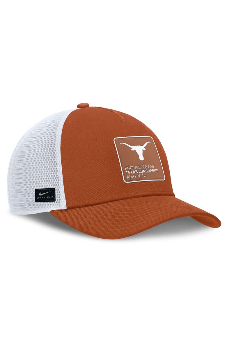 Nike Men's Nike  Texas Orange/White Texas Longhorns 2025 On-Field Rise Engineered Trucker Adjustable Hat, Alternate, color, 