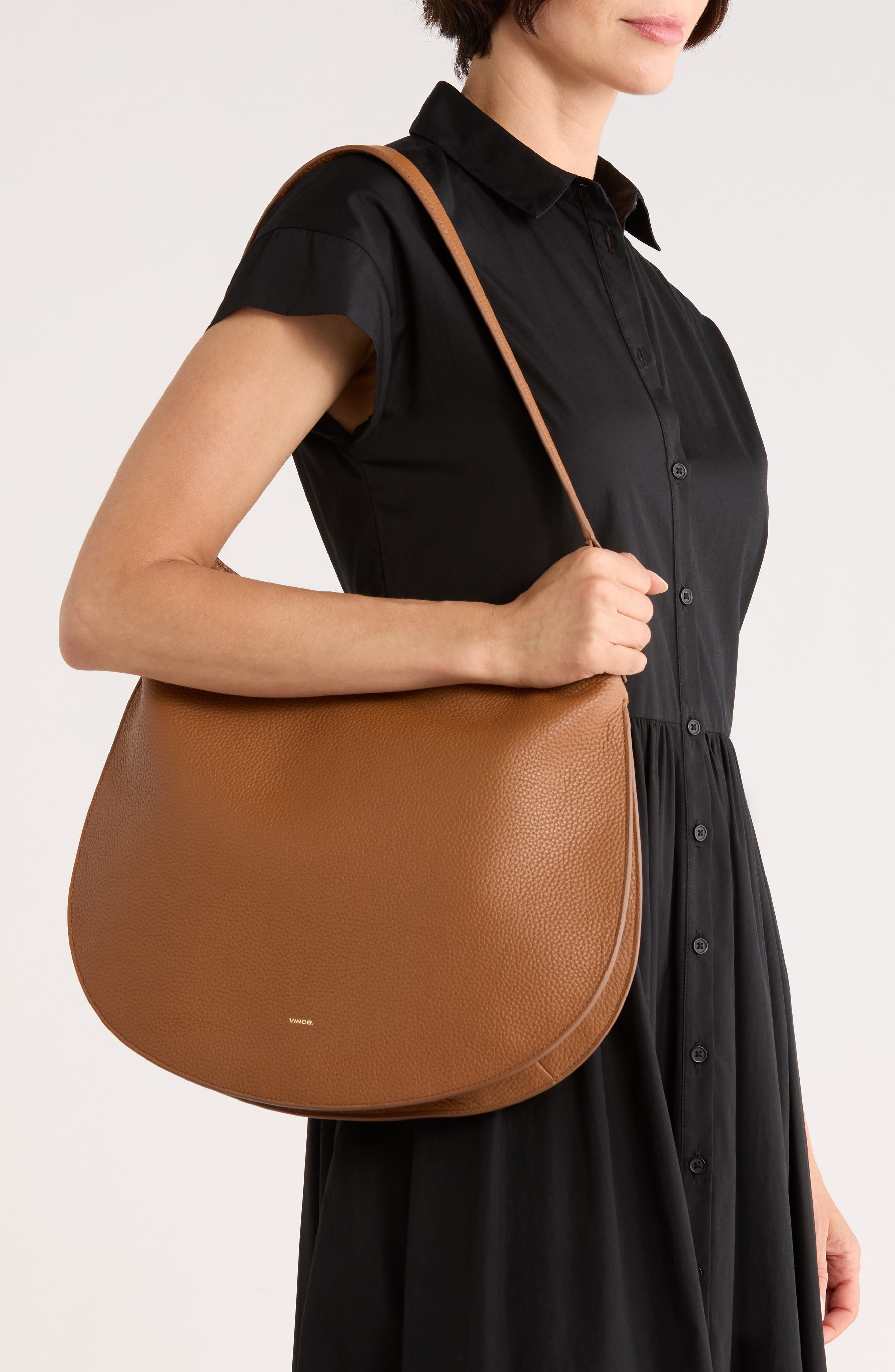 Helena Leather Hobo Bag, Alternate, color, SADDLE
