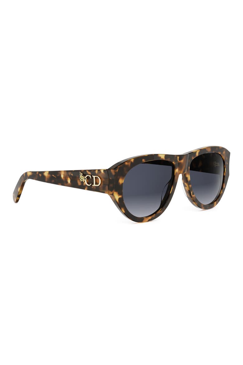 'DiorGlow A1I 55mm Gradient Pilot Sunglasses, Alternate, color, BLONDE HAVANA / GRADIENT SMOKE