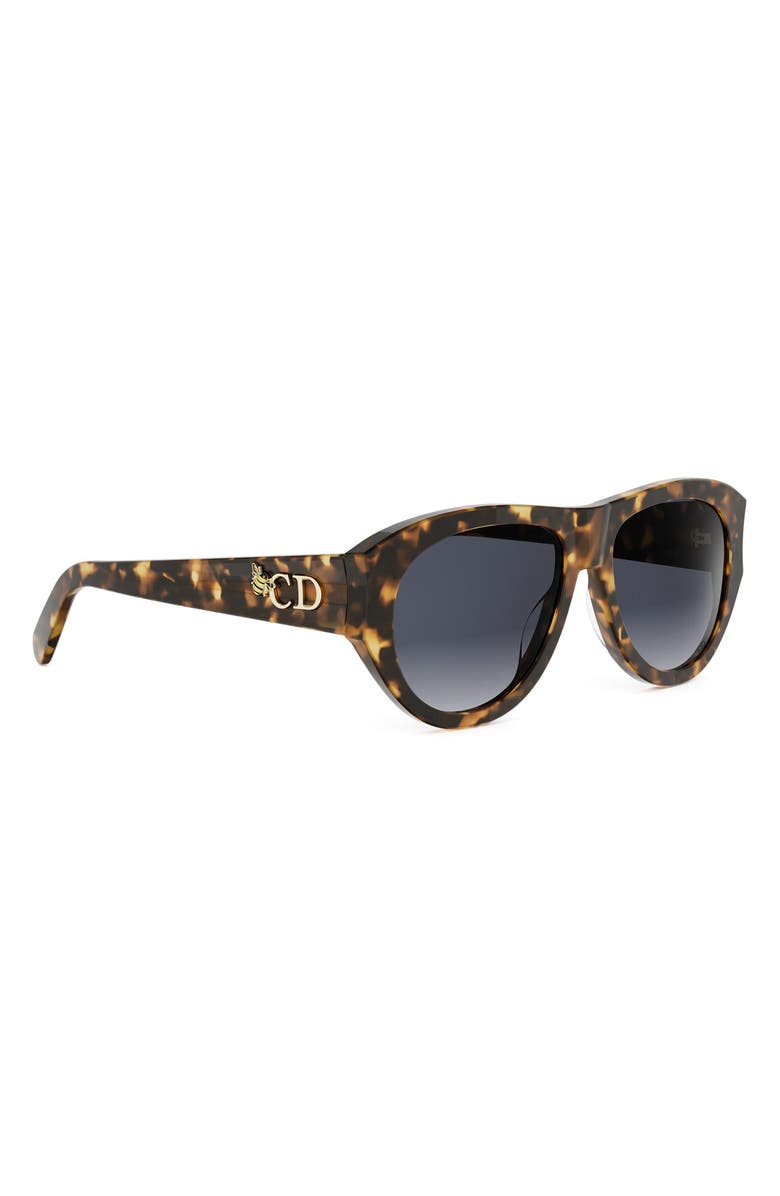 DIOR Glow A1I 55mm Gradient Pilot Sunglasses, Alternate, color, Blonde Havana / Gradient Smoke