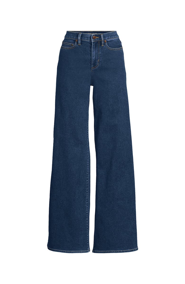 Lands' End Recover Denim High Rise Extra Wide Leg Jeans, Alternate, color, Crawford Wash