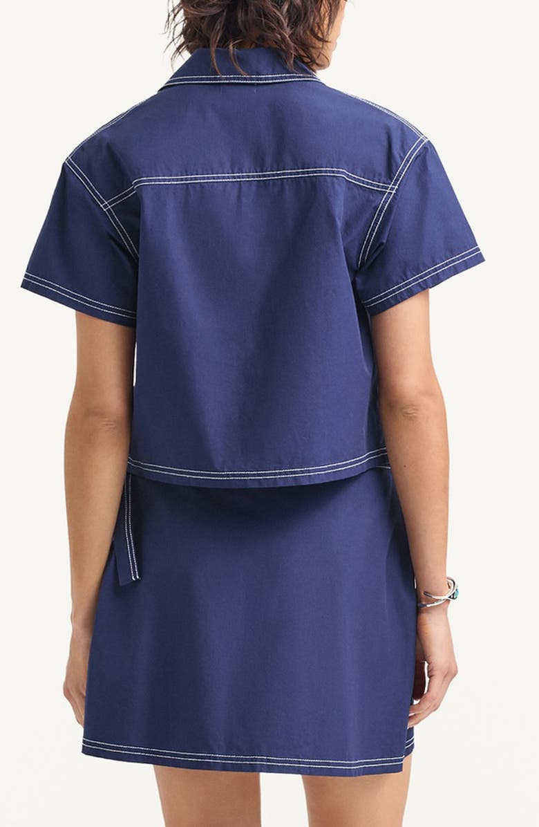 Vitamin A<sup>®</sup> Ashley Crop Organic Cotton Cover-Up Camp Shirt, Alternate, color, Midnight