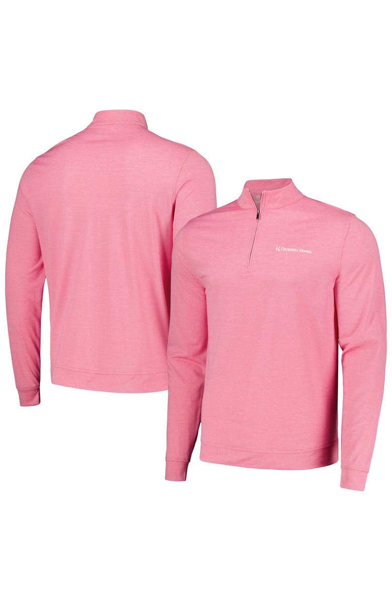 Full Turn Men's Pink Churchill Downs The Butter Stripe Tri-Blend Half-Zip Top, Main, color, Pink