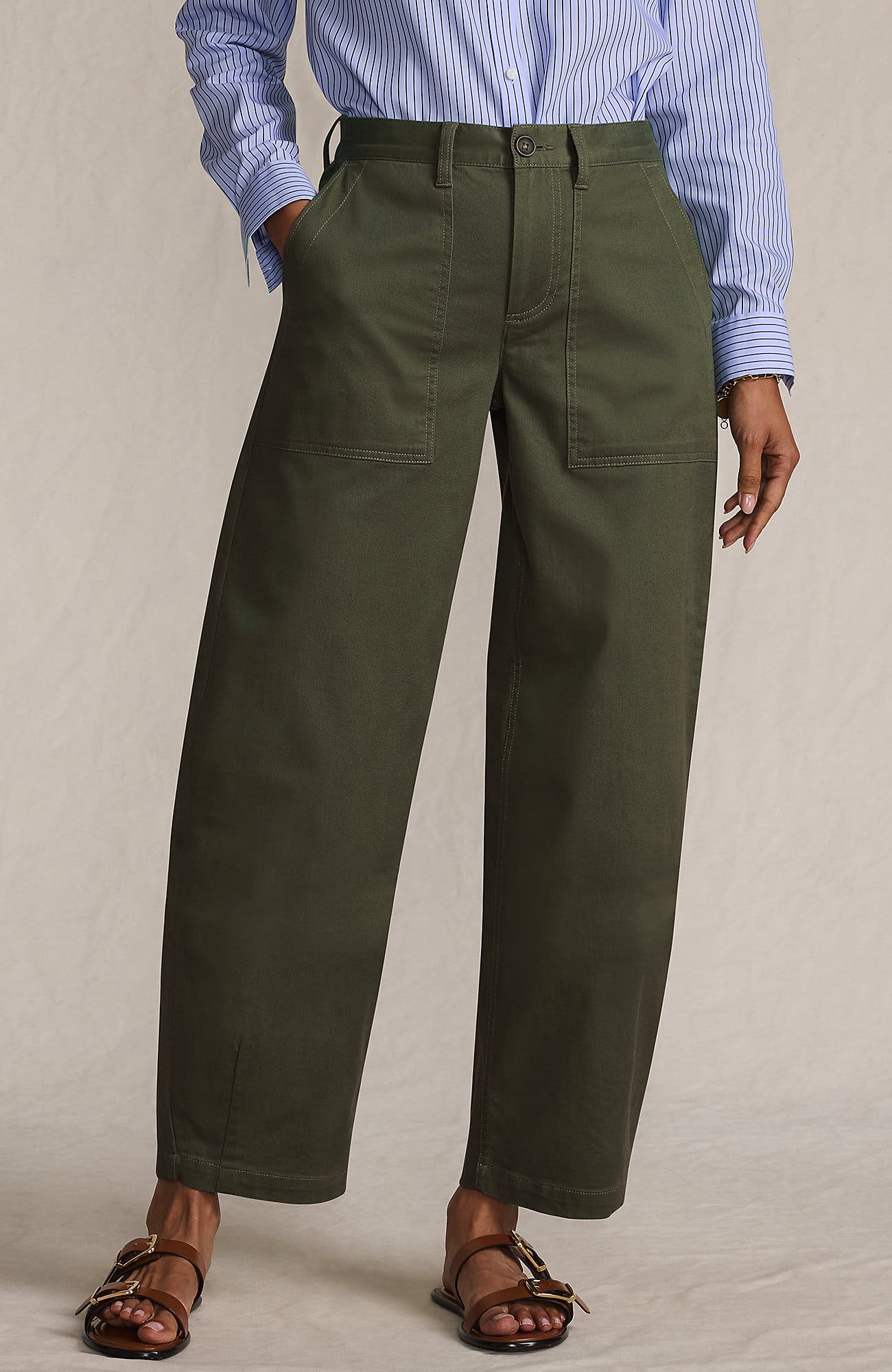 High Rise Barrel Leg Chino Pants - image 3
