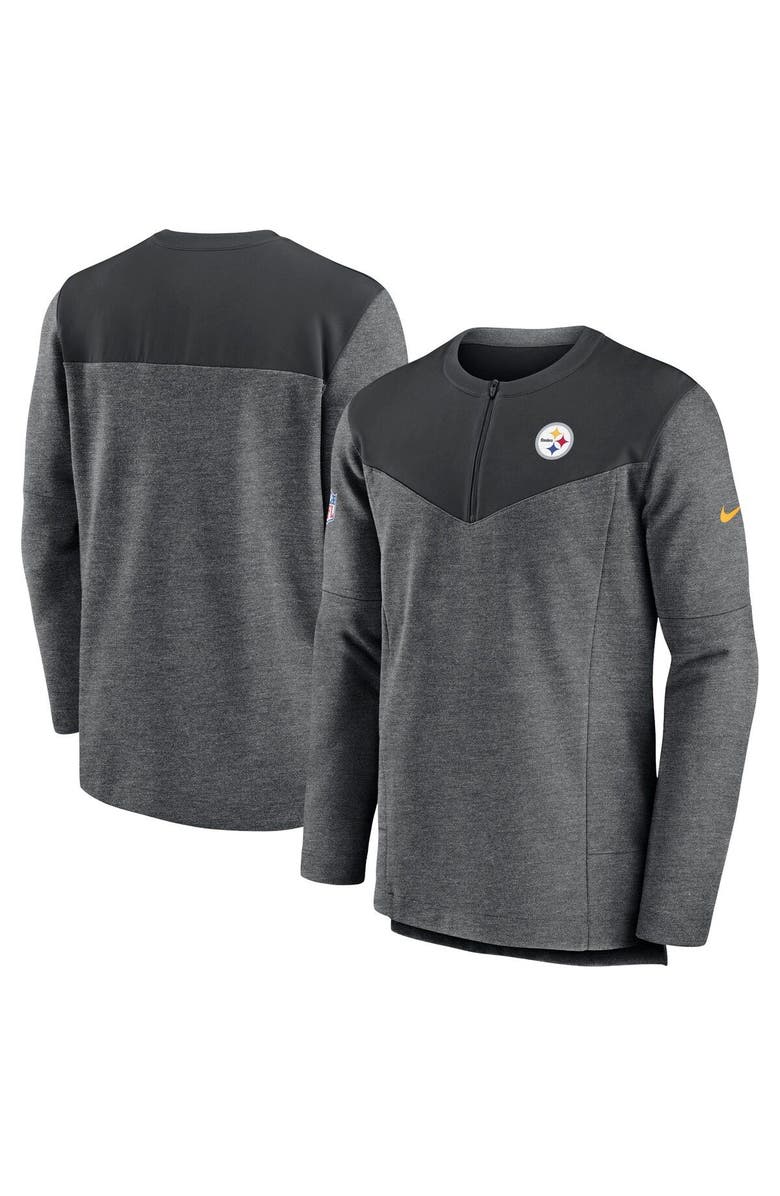 Nike Men's Nike Charcoal Pittsburgh Steelers Sideline Lockup Performance Quarter-Zip Top, Main, color, Charcoal