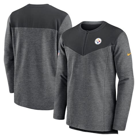Men's Nike Charcoal Pittsburgh Steelers Sideline Lockup Performance Quarter-Zip Top