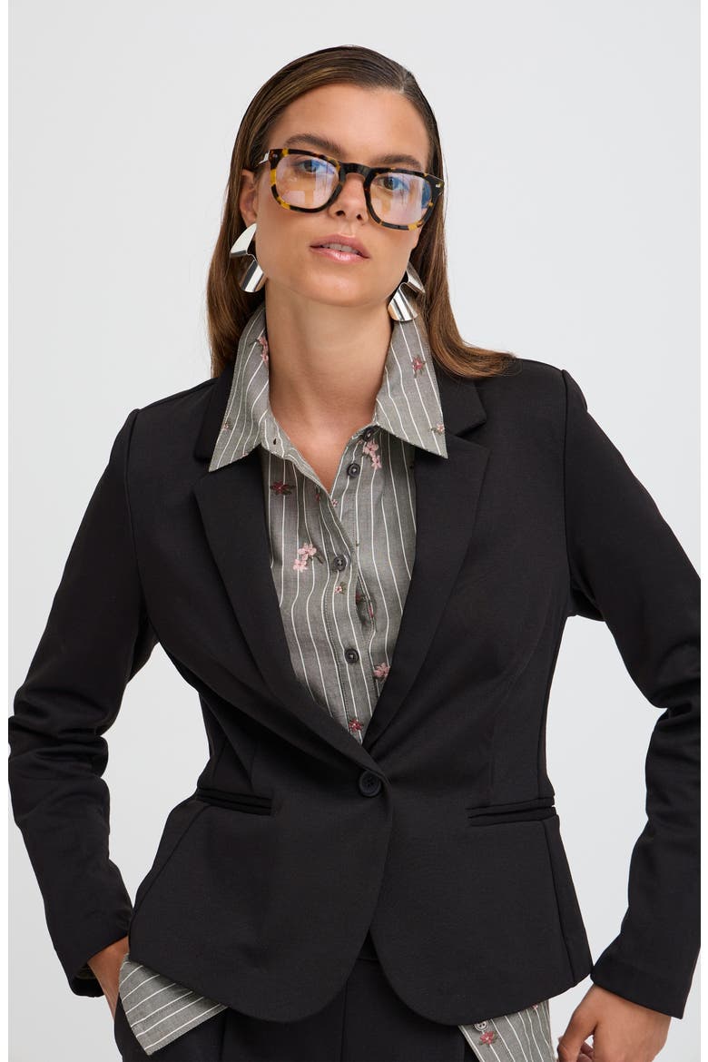 Rizetta Blazer, Alternate, color, BLACK