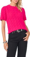 Vince Camuto Cable Stitch Puff Sleeve Sweater