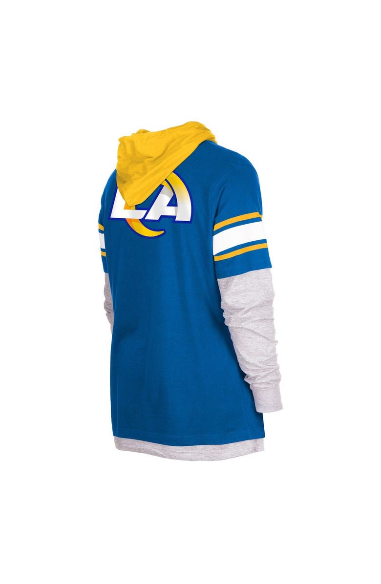 New Era Men's New Era Royal Los Angeles Rams Current Day Long Sleeve Hoodie T-Shirt, Alternate, color, Royal
