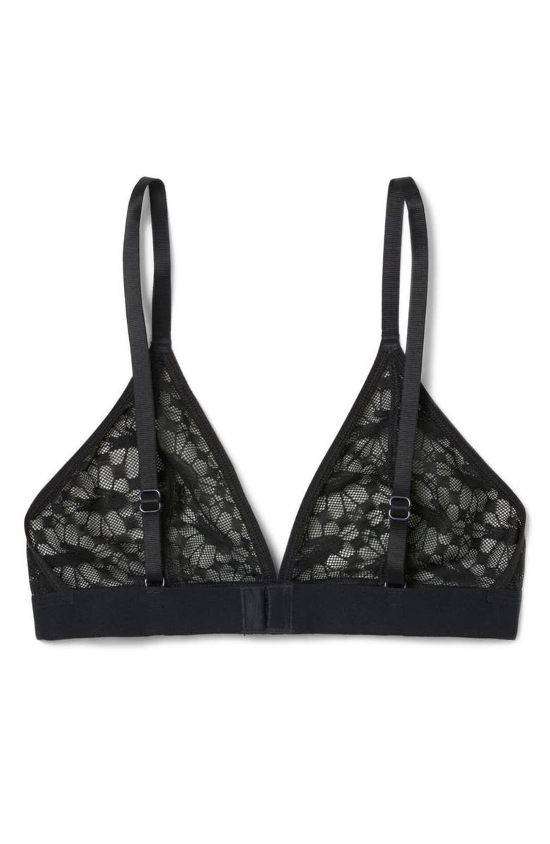 Lacoste Wireless Lace Bra, Alternate, color, Black