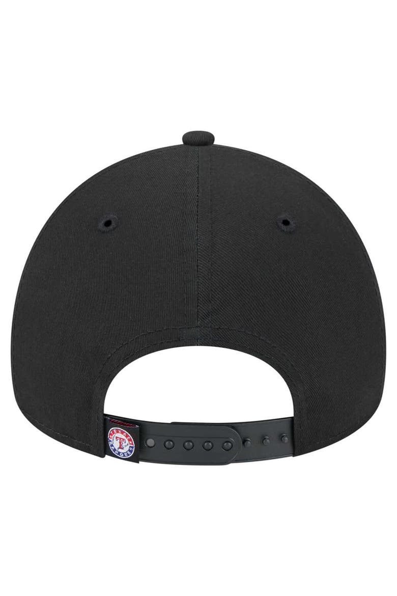 Men's New Era Black Texas Rangers 9FORTY A-Frame Adjustable Hat, Alternate, color, Black