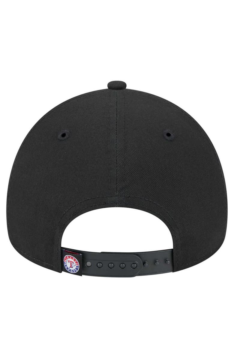 New Era Men
s New Era Black Texas Rangers 9FORTY A-Frame Adjustable Hat, Alternate, color, Black