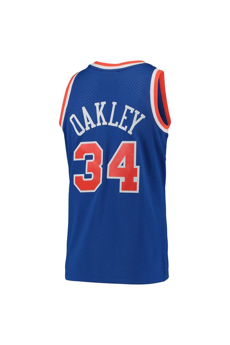 Men's Mitchell & Ness Charles Oakley Blue New York Knicks Hardwood Classics Swingman Jersey, Alternate, color, Blue
