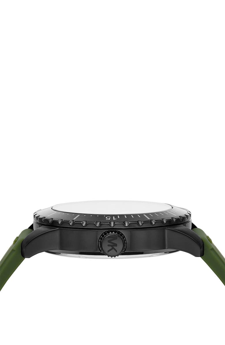 MICHAEL Michael Kors Men's Cunningham Multifunction Olive Silicone Watch, 44mm, Main, color, 