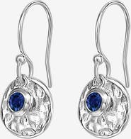 Dower & Hall Hammered Disc & Blue Sapphire Array Earrings