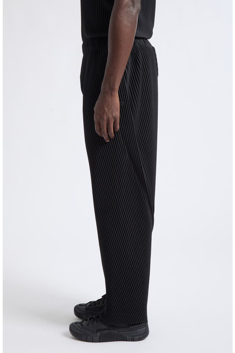 Slash Diagonal Pleated Pants, Alternate, color, BLACK