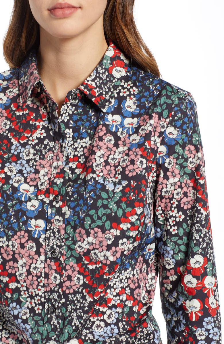 1901 Button-Up Shirt, Alternate, color, Black Frances Floral