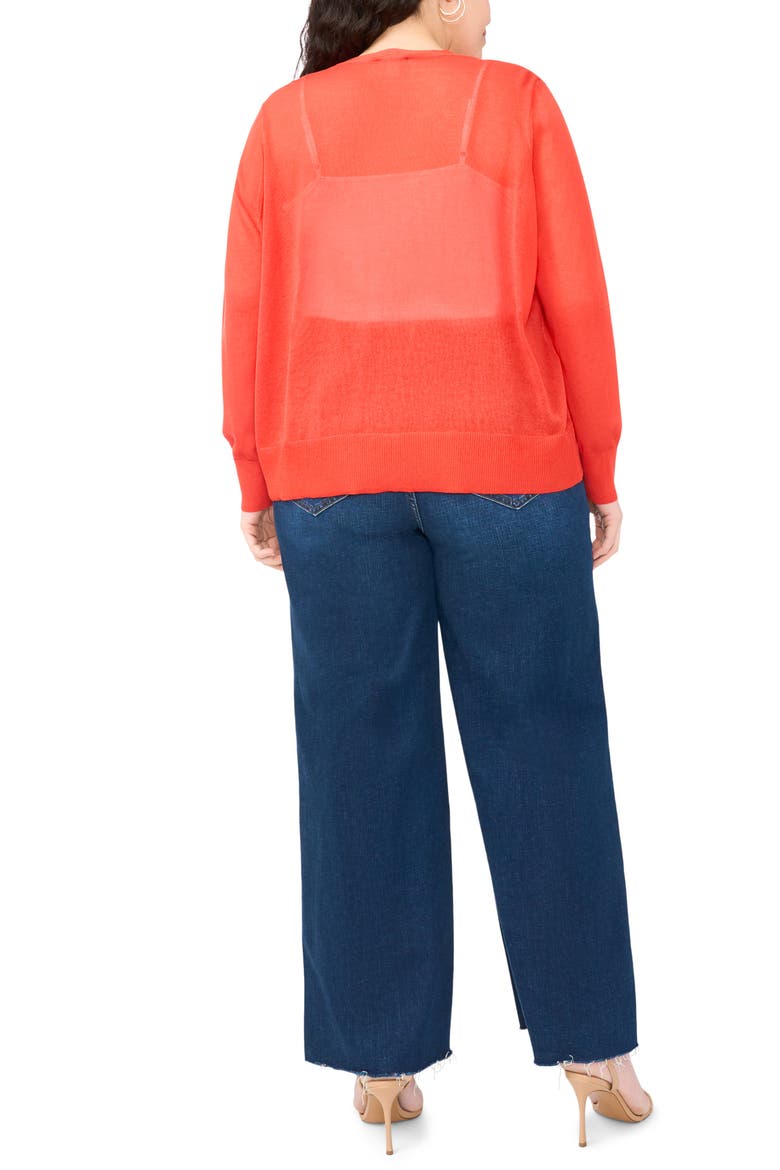 Tissue Knit Cardigan, Alternate, color, ORANGE FIRE