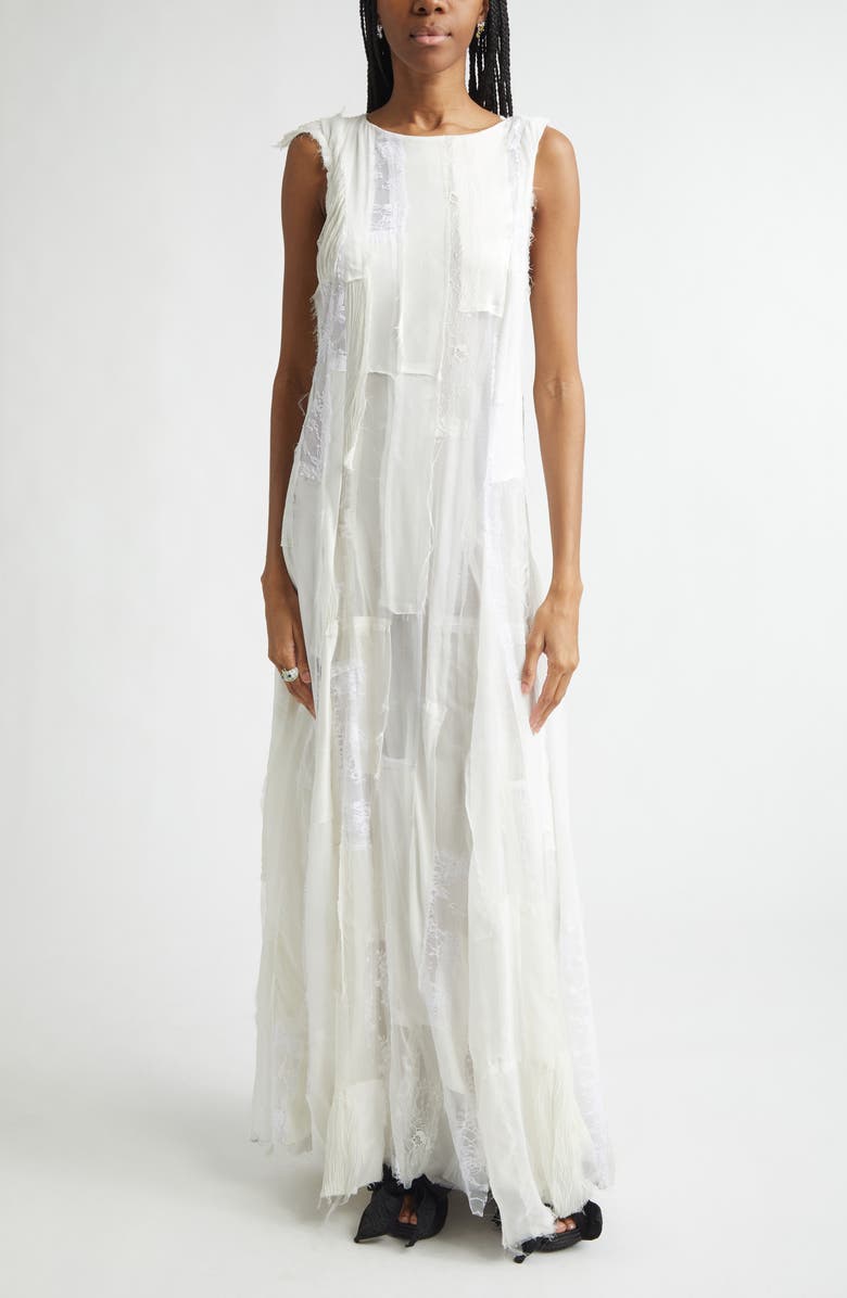 Collina Strada Primrose Patchwork Maxi Dress, Main, color, White
