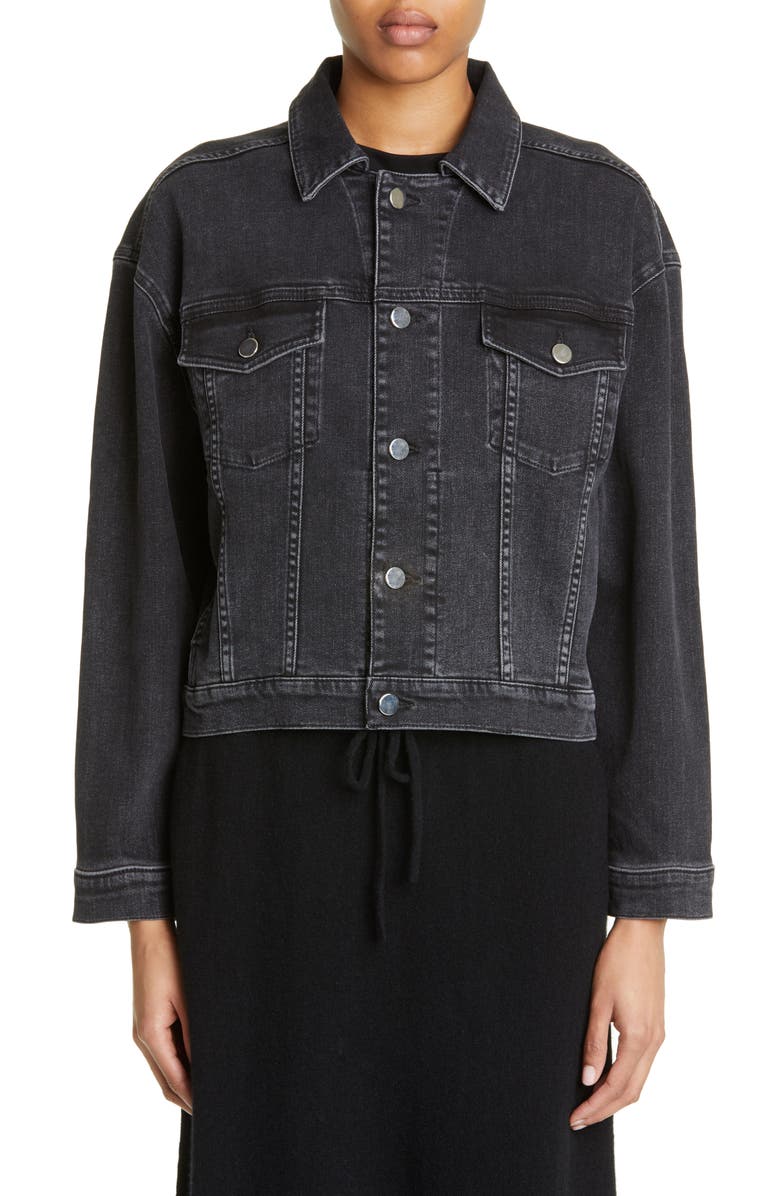 LOULOU DE SAISON Dave Organic Cotton Denim Trucker Jacket, Main, color, 