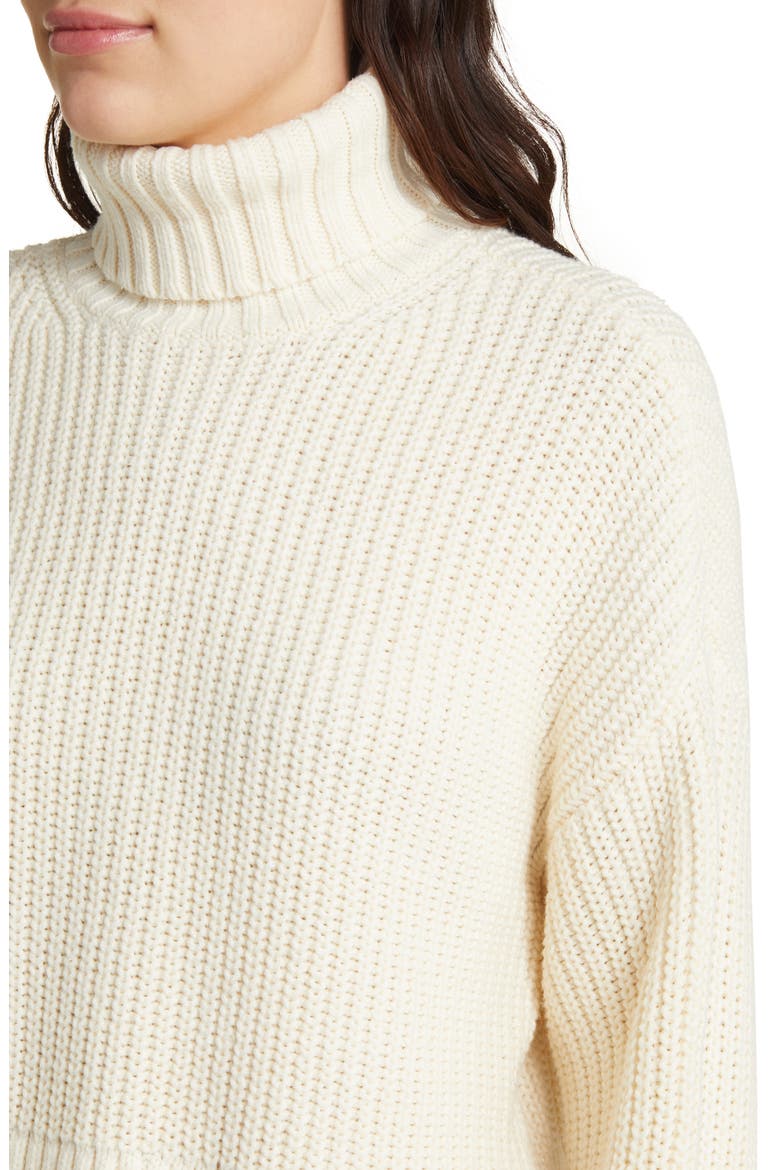 Wide Rib Turtleneck Sweater, Alternate, color, ANTIQUE CREAM