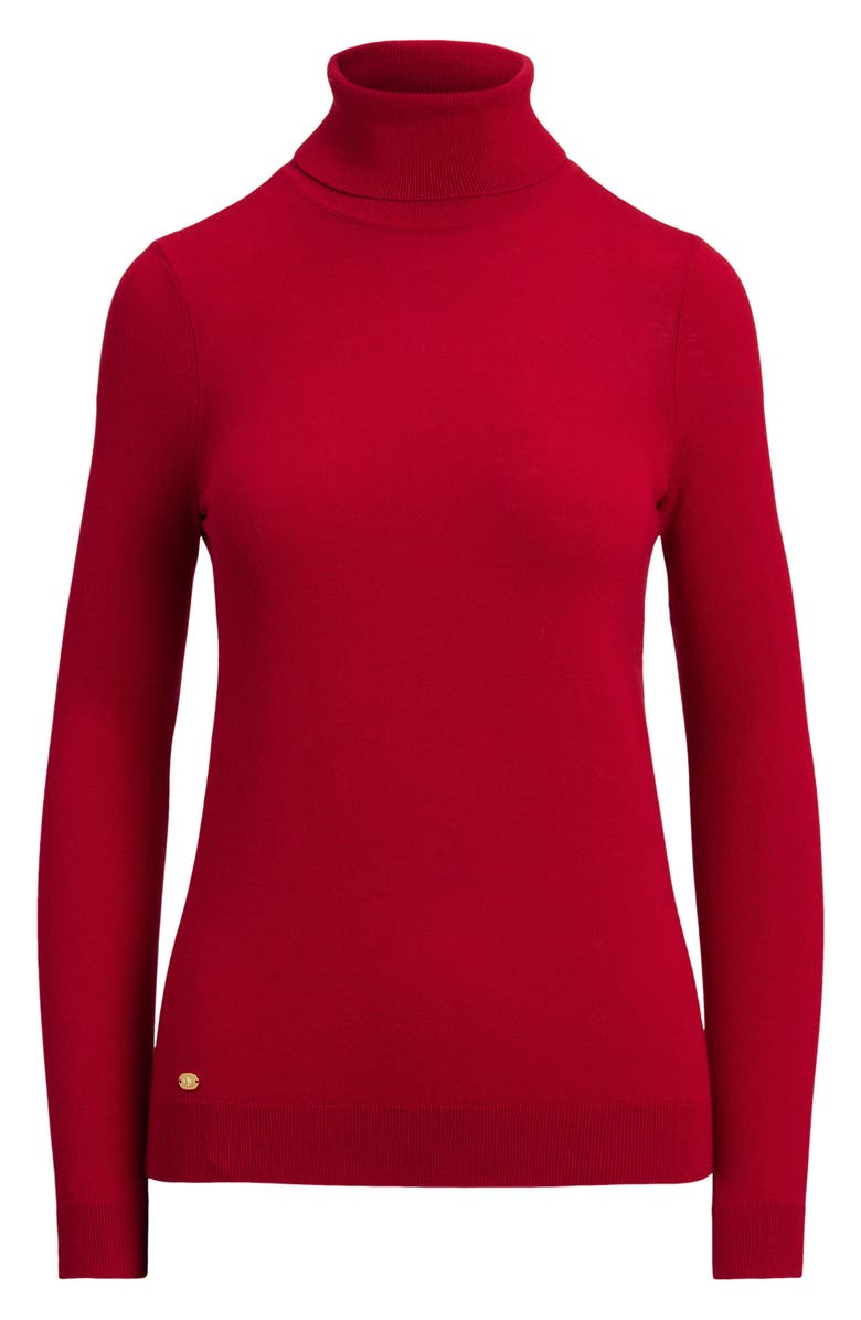 Lauren Ralph Lauren Slim Turtleneck Sweater, Alternate, color, Ralph Red