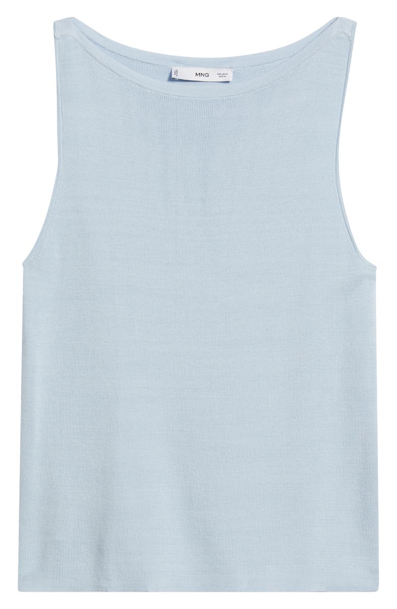 MANGO Suenyo Boat Neck Cotton Blend Top, Main, color, Sky Blue