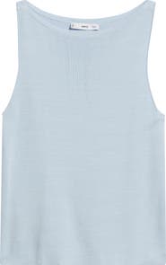 MANGO Suenyo Boat Neck Cotton Blend Top