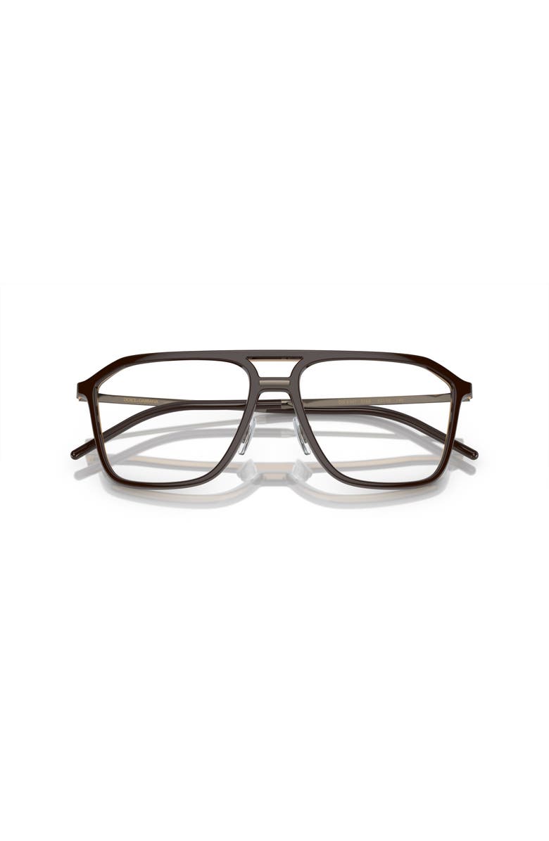 Dolce&Gabbana 55mm Pilot optical glasses, Alternate, color, Brown