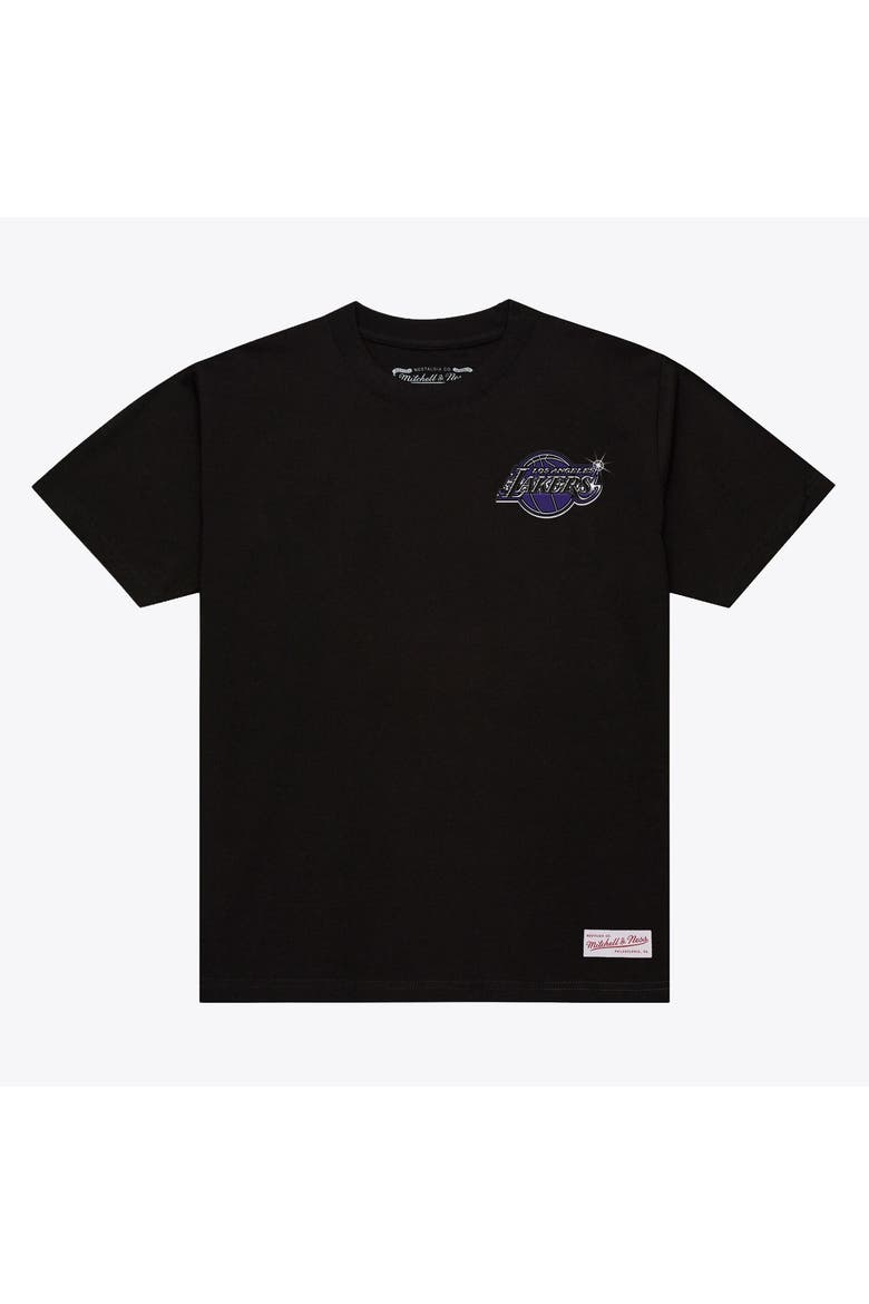Men's Mitchell & Ness Black Los Angeles Lakers Airbrush T-Shirt, Main, color, Black