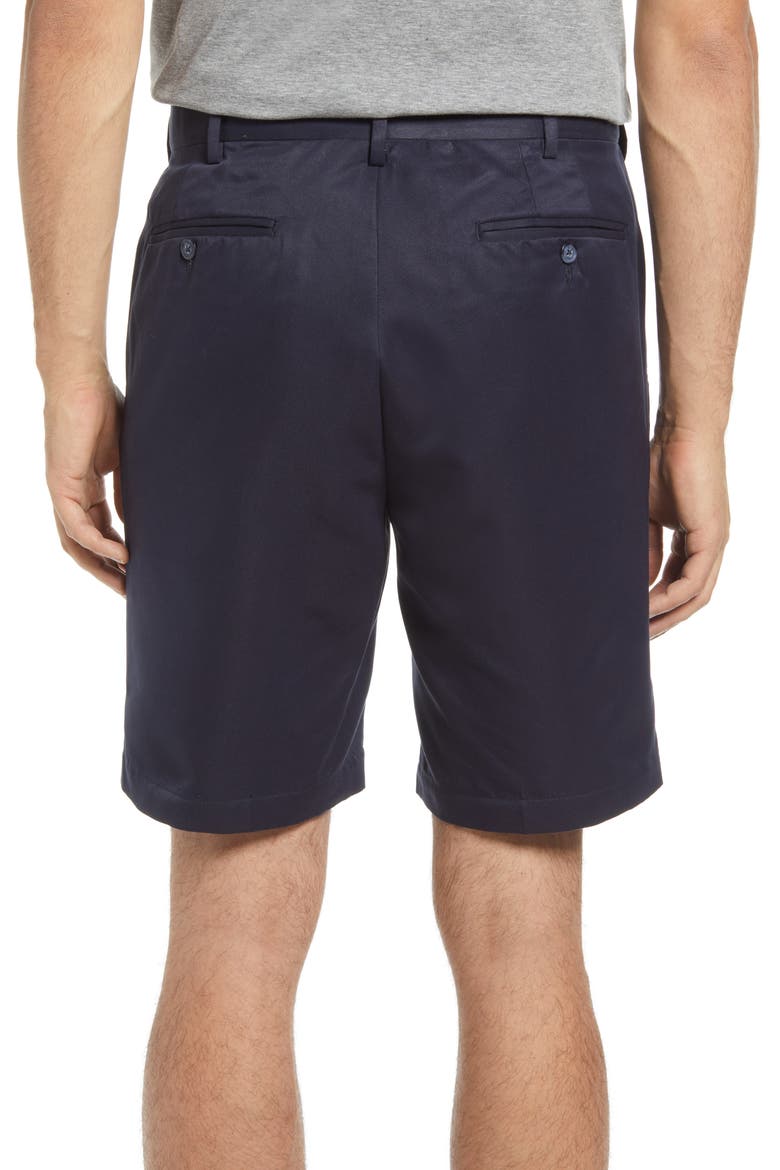 Microfiber Self Sizer Flat Front Shorts, Alternate, color, NAVY