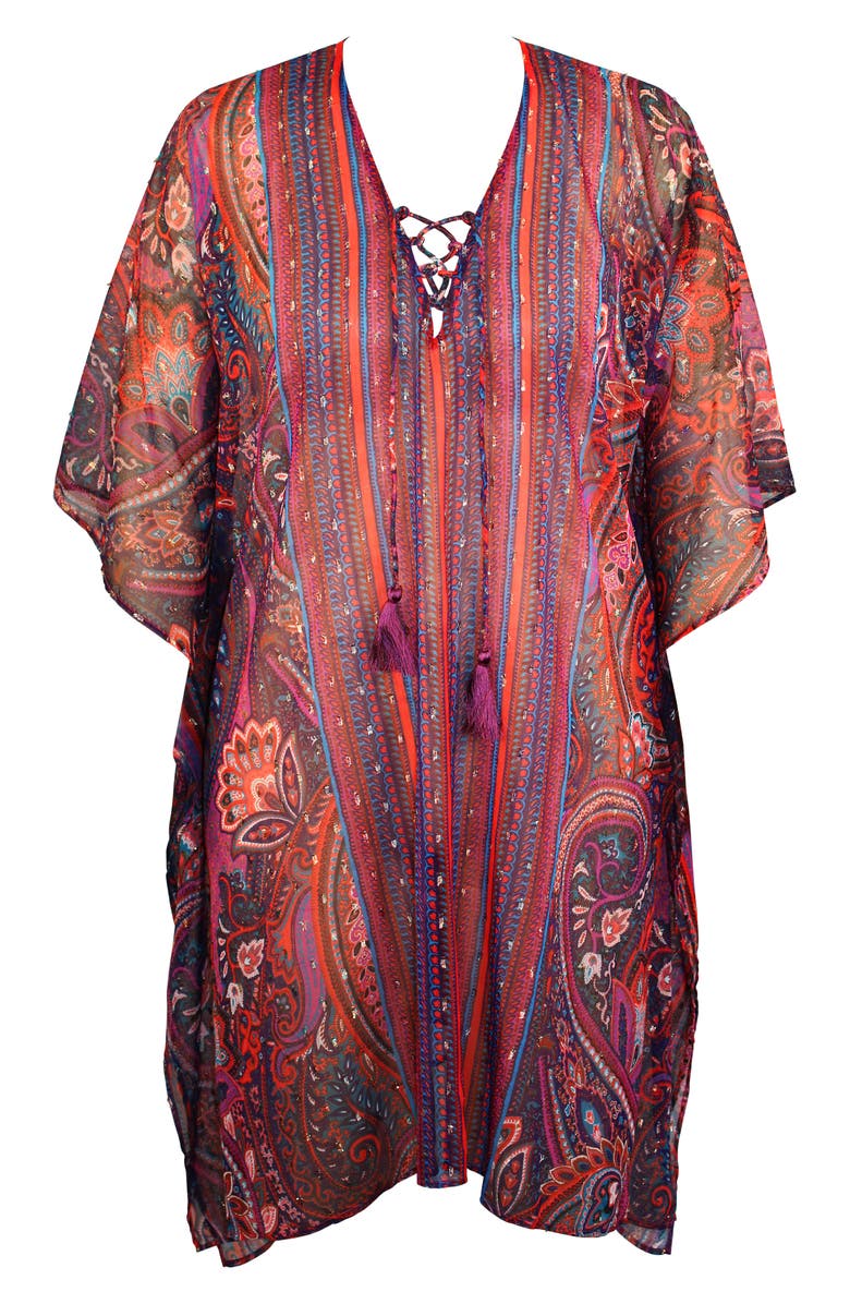 Miraclesuit<sup>®</sup> Dynasty Metallic Paisley Cover-Up Caftan, Alternate, color,